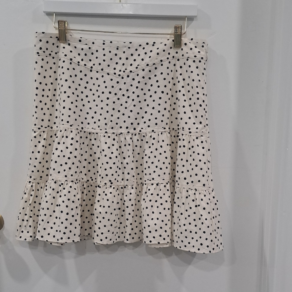 Madewell Black and White Skater Mini Skirt